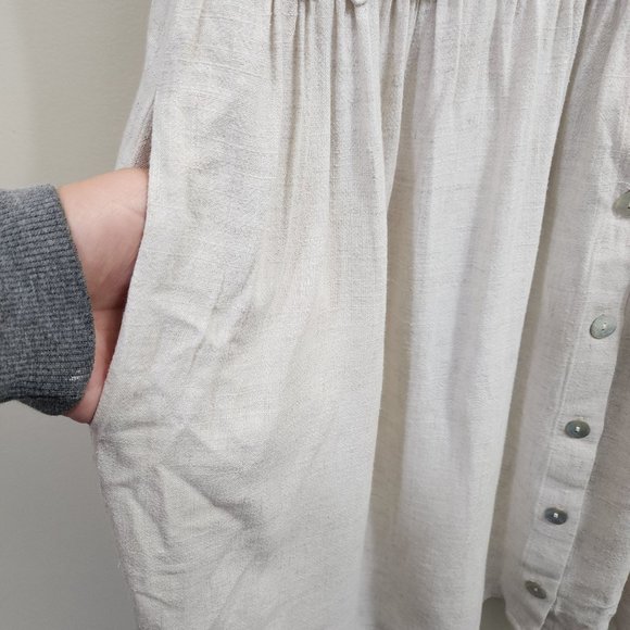 House of Sienna linen blend v-neck button front short sleeve dress NWT size 14 - Picture 6 of 11